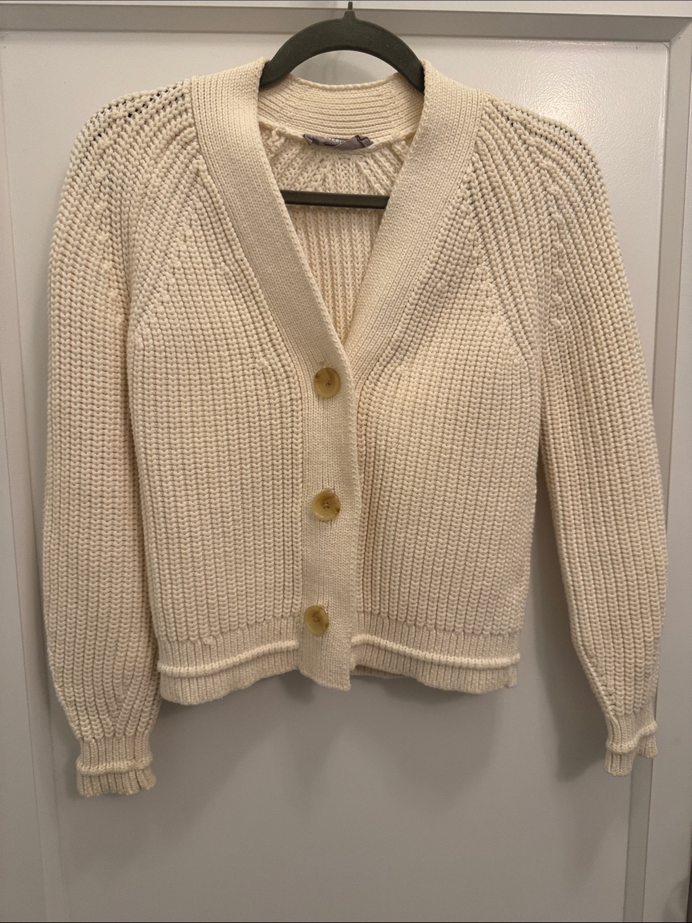 Everlane Ivory Chunky Button Cardigan